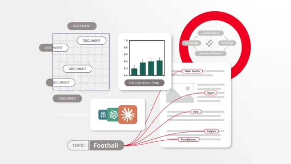Ilustração digital em estilo flat representando IA e modelos de linguagem como camadas que influenciam busca, marketing e comportamento do usuário.